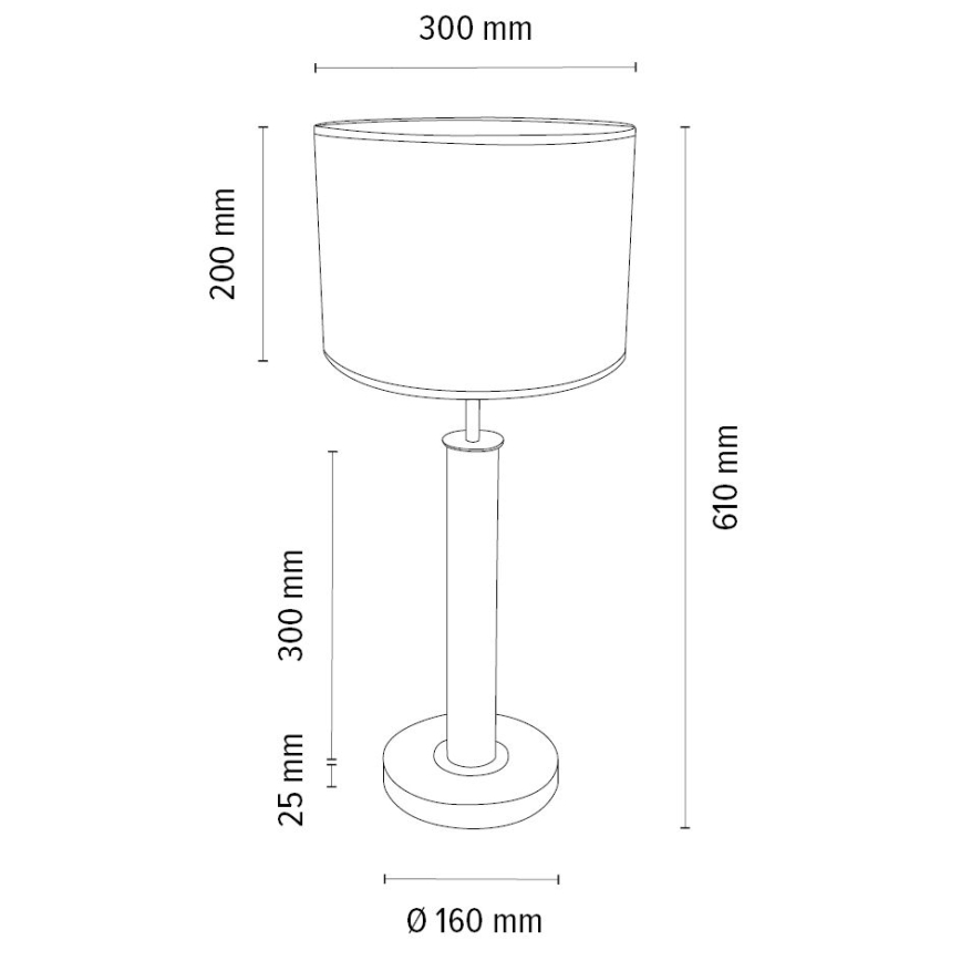 Candeeiro de mesa BENITA 1xE27/60W/230V 61 cm creme/carvalho
