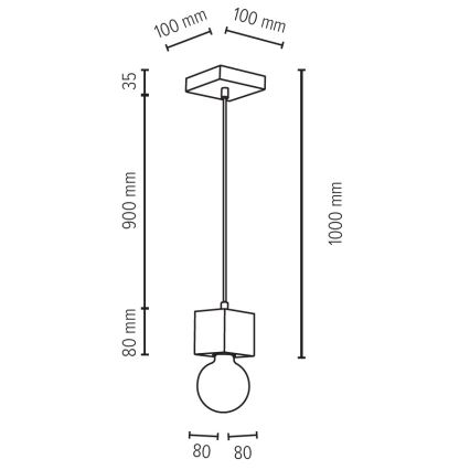 Candeeiro suspenso TRONGO 1xE27/60W/230V carvalho