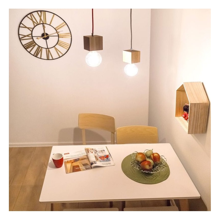 Candelabro suspenso TRONGO 1xE27/60W/230V carvalho - certificado por FSC