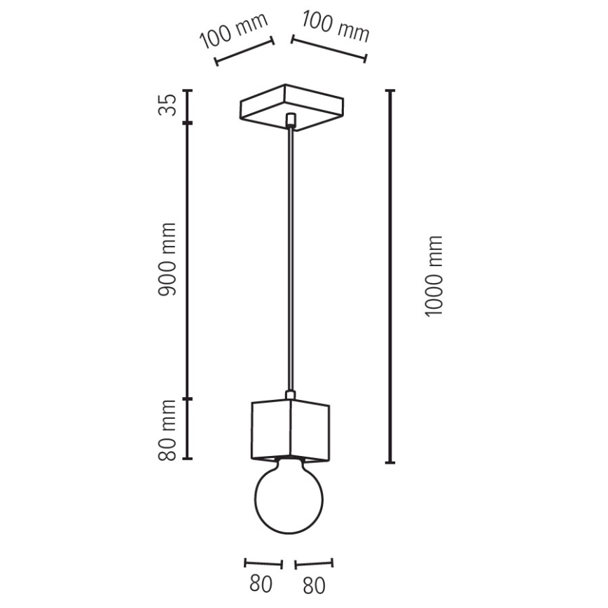 Candelabro suspenso TRONGO 1xE27/60W/230V carvalho - certificado por FSC