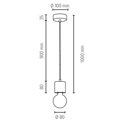 Candelabro suspenso PINO 1xE27/60W/230V pinho - certificado por FSC