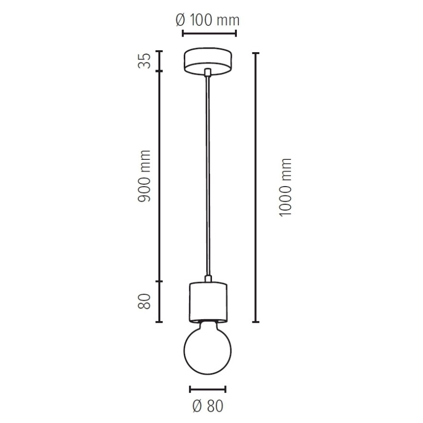 Candelabro suspenso PINO 1xE27/60W/230V pinho - certificado por FSC