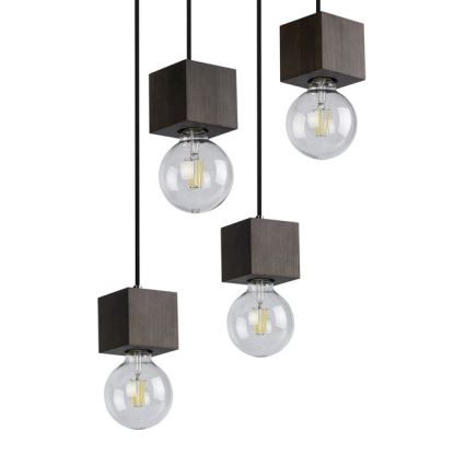 Candelabro suspenso TRONGO ROUND 4xE27/60W/230V faia - certificado por FSC