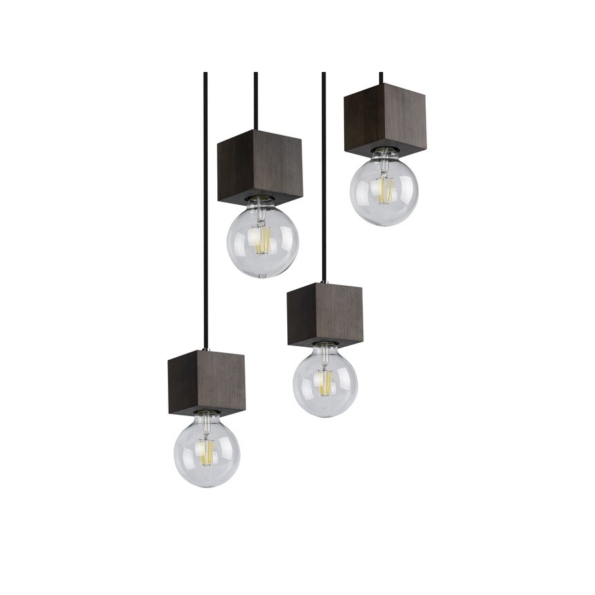 Candelabro suspenso TRONGO ROUND 4xE27/60W/230V faia - certificado por FSC