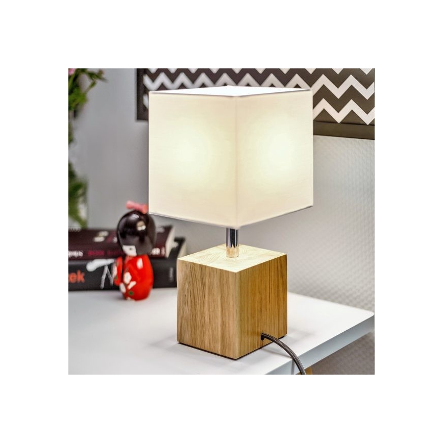 Candeeiro de mesa TRONGO SQUARE 1xE27/25W/230V carvalho - certificado por FSC