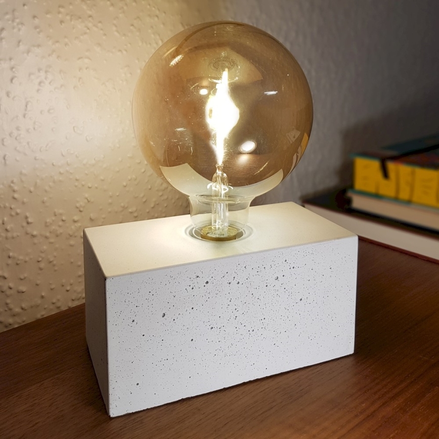 Lâmpada de mesa STRONG DOUBLE 1xE27/25W/230V concreto