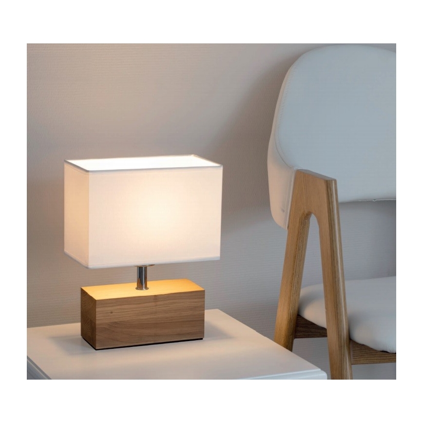 Candeeiro de mesa THEO 1xE27/25W/230V carvalho - certificado por FSC