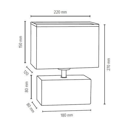 Candeeiro de mesa THEO 1xE27/25W/230V carvalho - certificado por FSC