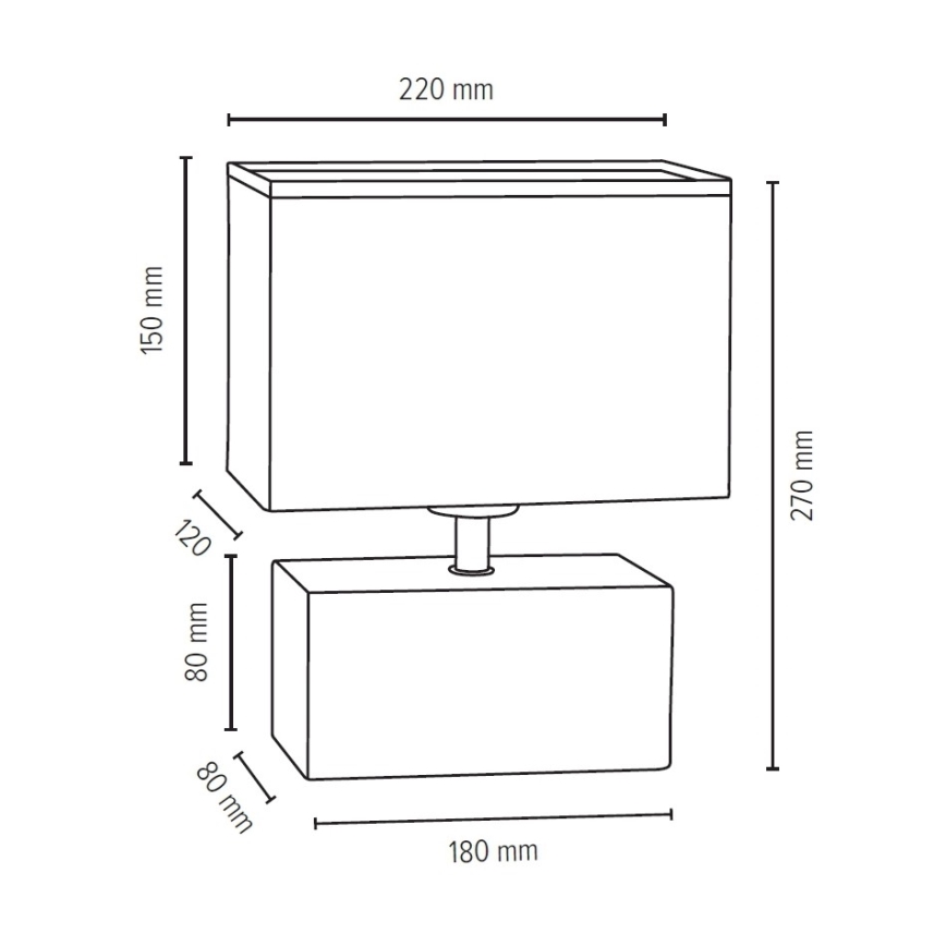 Candeeiro de mesa THEO 1xE27/25W/230V carvalho - certificado por FSC