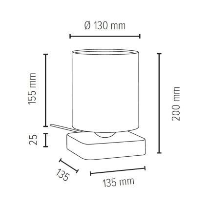 Candeeiro de mesa JENTA 1xE27/25W/230V carvalho - certificado por FSC