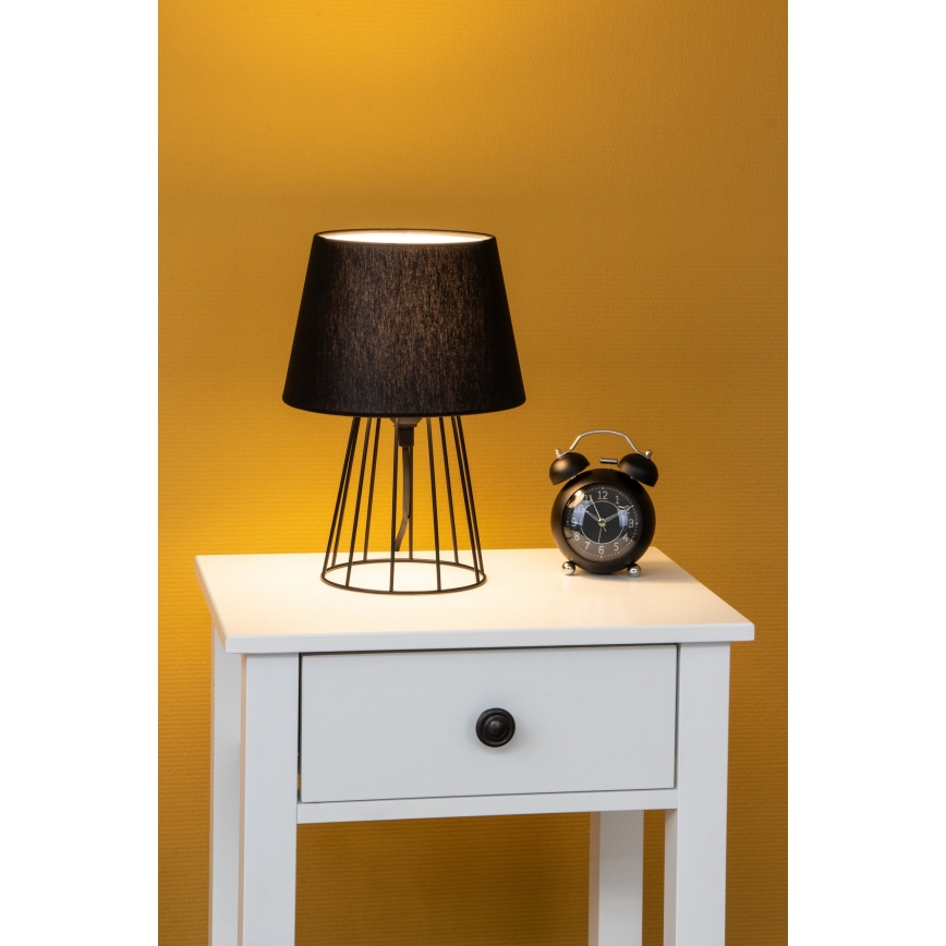 Spot-Light - Candeeiro de mesa MANGOO 1xE27/40W/230V preto - certificado por FSC