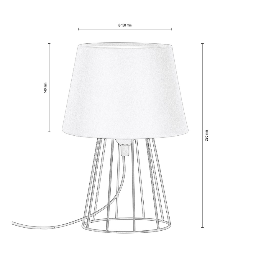 Spot-Light - Candeeiro de mesa MANGOO 1xE27/40W/230V preto - certificado por FSC