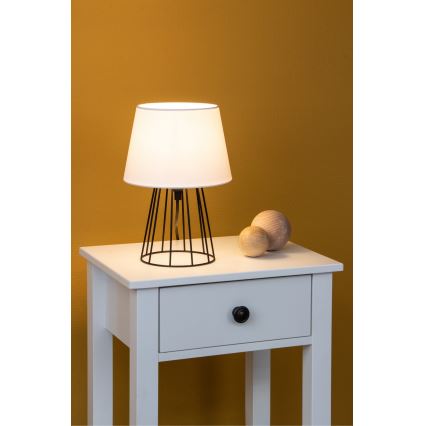 Spot-Light - Candeeiro de mesa MANGOO 1xE27/40W/230V branco/preto - certificado por FSC