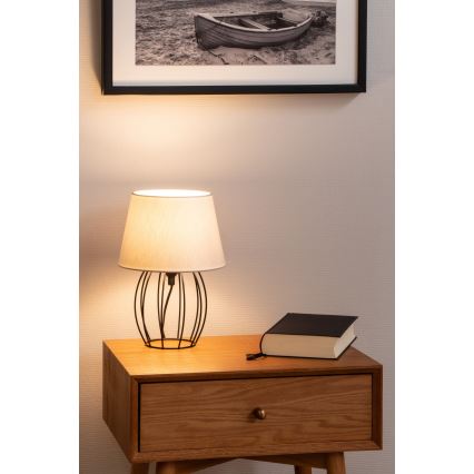 Spot-Light - Candeeiro de mesa MANGOO 1xE27/40W/230V cinzento/preto - certificado por FSC