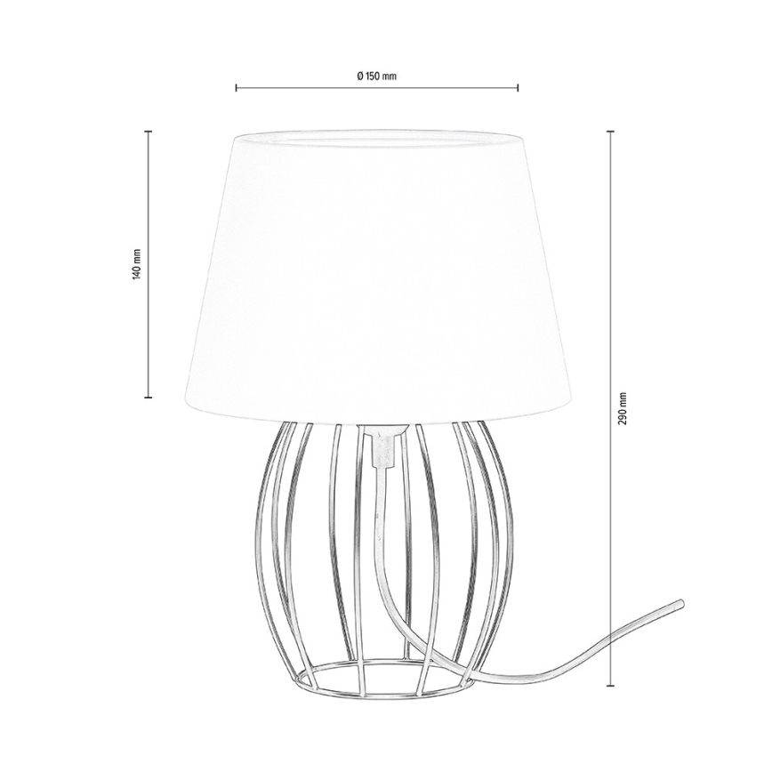 Spot-Light - Candeeiro de mesa MANGOO 1xE27/40W/230V cinzento/preto - certificado por FSC