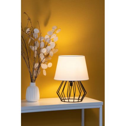 Spot-Light - Candeeiro de mesa MANGOO 1xE27/40W/230V branco/preto - certificado por FSC