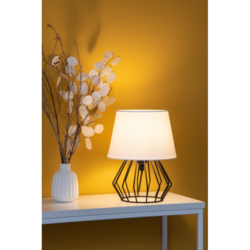 Spot-Light - Candeeiro de mesa MANGOO 1xE27/40W/230V branco/preto - certificado por FSC