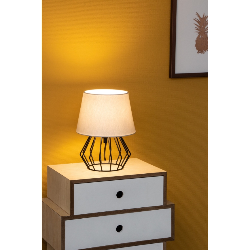 Spot-Light - Candeeiro de mesa MANGOO 1xE27/40W/230V cinzento/preto - certificado por FSC