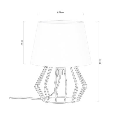 Spot-Light - Candeeiro de mesa MANGOO 1xE27/40W/230V preto - certificado por FSC