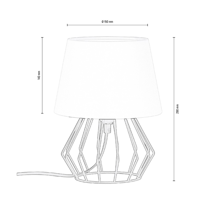 Spot-Light - Candeeiro de mesa MANGOO 1xE27/40W/230V preto - certificado por FSC