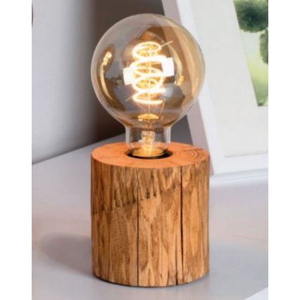 Candeeiro de mesa TRABO 1xE27/25W/230V pinho - certificado por FSC