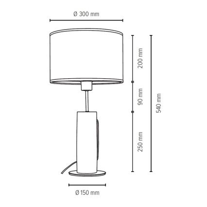 Candeeiro de mesa PINO 1xE27/40W/230V pinho - certificado por FSC
