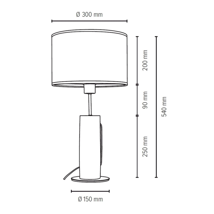 Candeeiro de mesa PINO 1xE27/40W/230V pinho - certificado por FSC