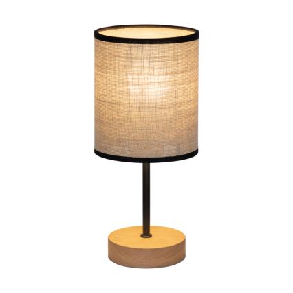 Candeeiro de mesa NEGRO 1xE27/25W/230V carvalho - certificado por FSC
