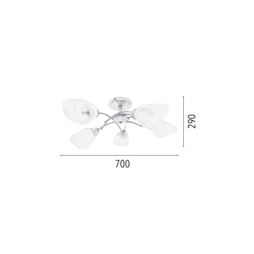 Candelabro integrado VILETTA 5xE27/60W/230V - certificado por FSC