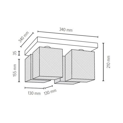 Iluminação de teto NORMAN WOOD 4xE27/25W/230V bétula - certificado por FSC