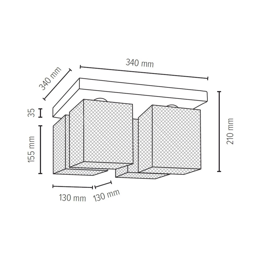 Iluminação de teto NORMAN WOOD 4xE27/25W/230V bétula - certificado por FSC