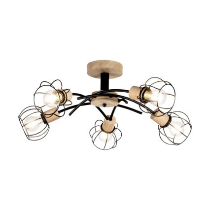 Candeeiro integrado VIVIANE 5xE27/60W/230V carvalho