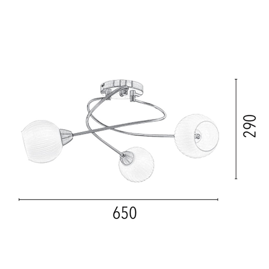 Candelabro integrado PAVIA 3xE27/60W/230V - certificado por FSC