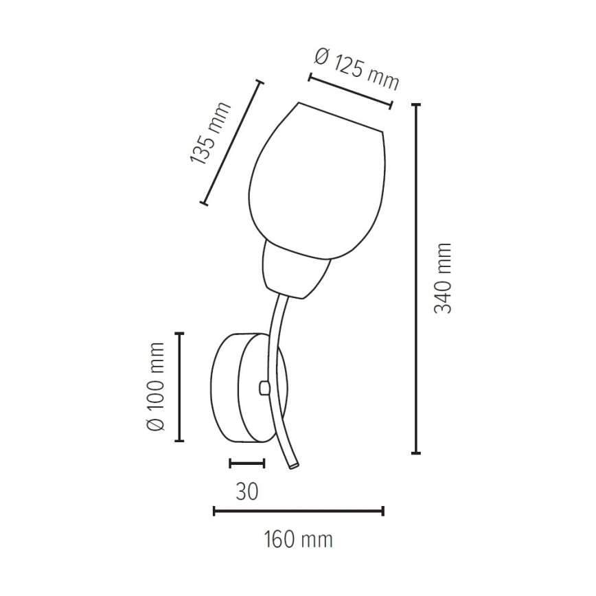 Iluminação de parede PARMA 1xE27/60W/230V carvalho - certificado por FSC
