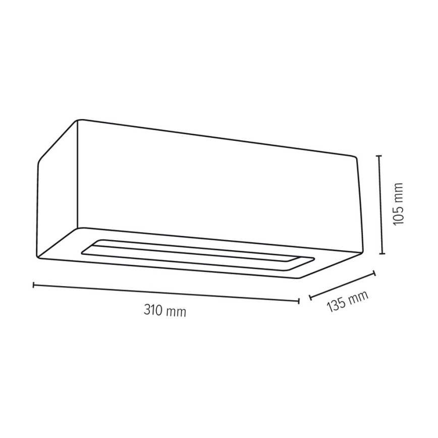 Iluminação de parede BLOCK 1xE27/40W/230V betão - certificado por FSC