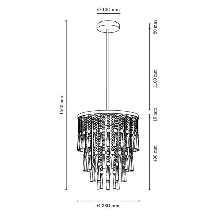 Candeeiro suspenso LUXORIA 6xG9/28W/230V