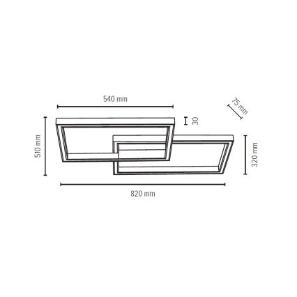 Iluminação de teto LED com regulação RAMME LED/48W/230V + CR mate carvalho - certificado por FSC