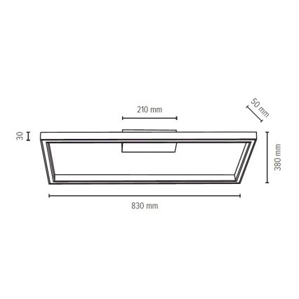 Iluminação de teto LED RAMME LED/34W/230V carvalho mate - certificado por FSC