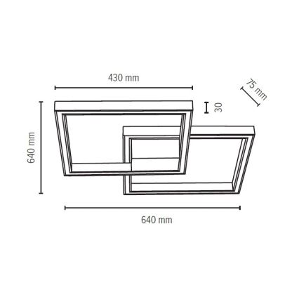 Iluminação de teto LED RAMME LED/48W/230V carvalho mate - certificado por FSC