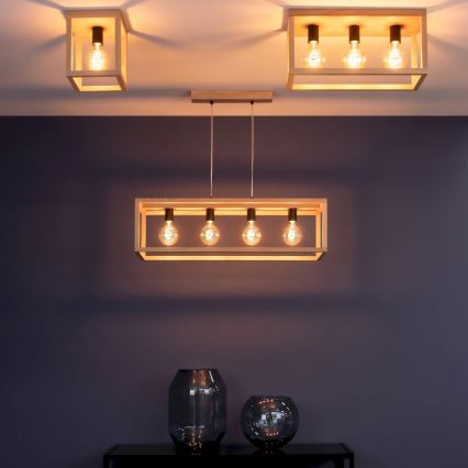 Iluminação de teto KAGO 1xE27/60W/230V carvalho mate - certificado por FSC