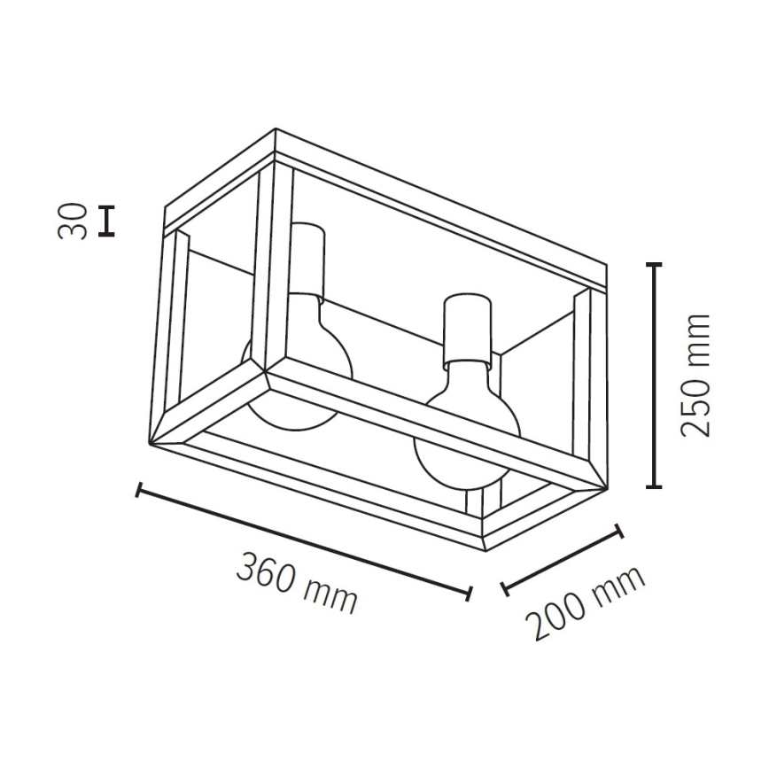 Iluminação de teto KAGO 2xE27/60W/230V carvalho mate - certificado por FSC