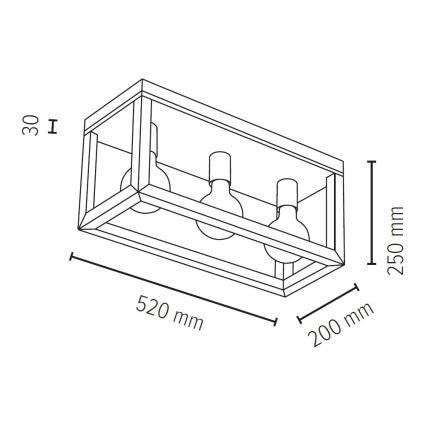 Iluminação de teto KAGO 3xE27/60W/230V carvalho mate - certificado por FSC