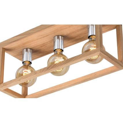 Iluminação de teto KAGO 3xE27/60W/230V carvalho mate - certificado por FSC