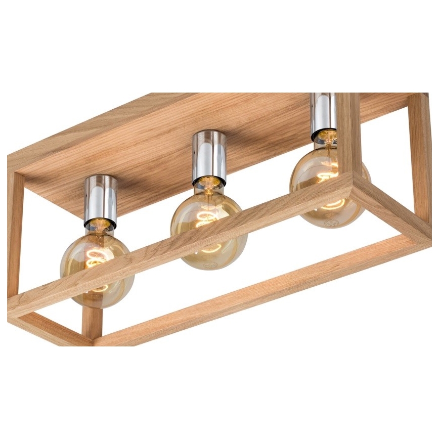 Iluminação de teto KAGO 3xE27/60W/230V carvalho mate - certificado por FSC