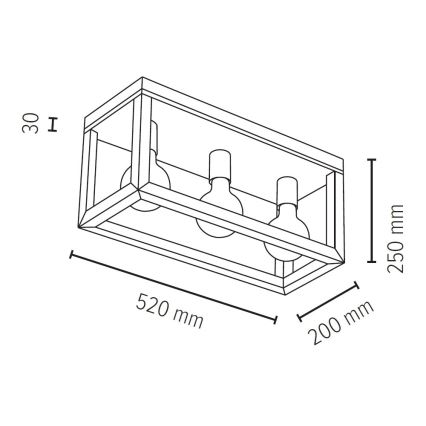 Iluminação de teto KAGO 3xE27/60W/230V carvalho mate - certificado por FSC
