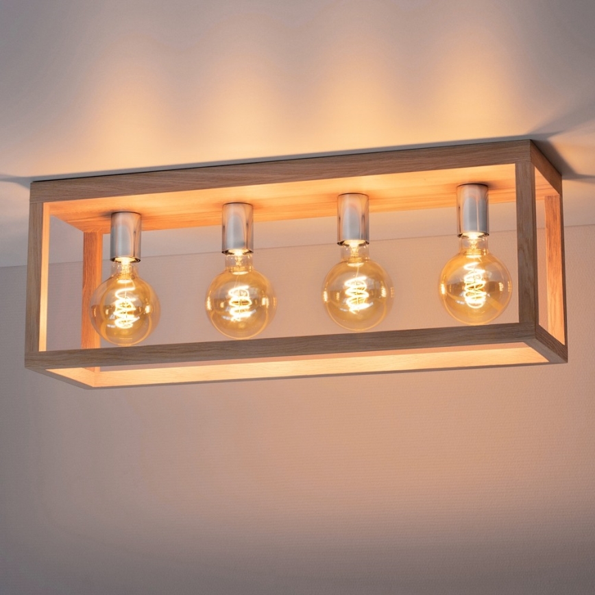 Iluminação de teto KAGO 4xE27/60W/230V carvalho mate - certificado por FSC