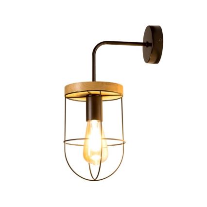 Iluminação de parede NETUNO 1xE27/25W/230V carvalho - certificado por FSC