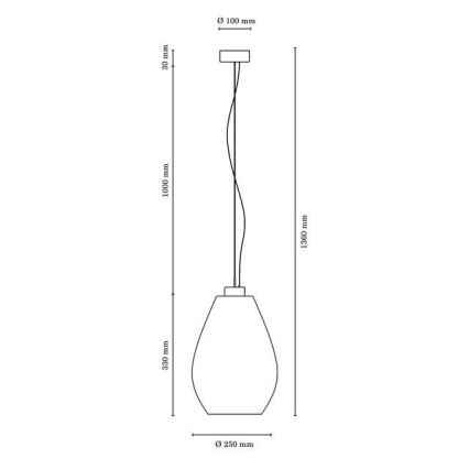 Candelabro suspenso PIRO 1xE27/60W/230V faia - certificado por FSC