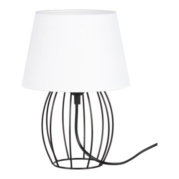 Spot-Light - Candeeiro de mesa MANGOO 1xE27/40W/230V branco/preto - certificado por FSC
