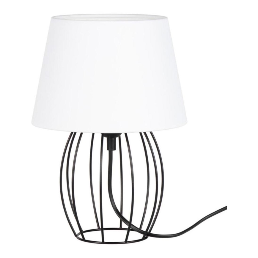 Spot-Light - Candeeiro de mesa MANGOO 1xE27/40W/230V branco/preto - certificado por FSC